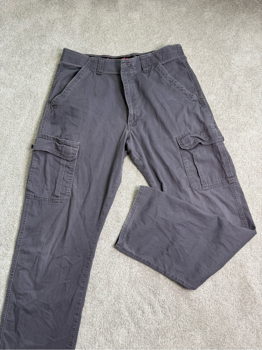 Wrangler ATG Men's Gray Cargo Pants Size 34 Stretch Pockets Twill